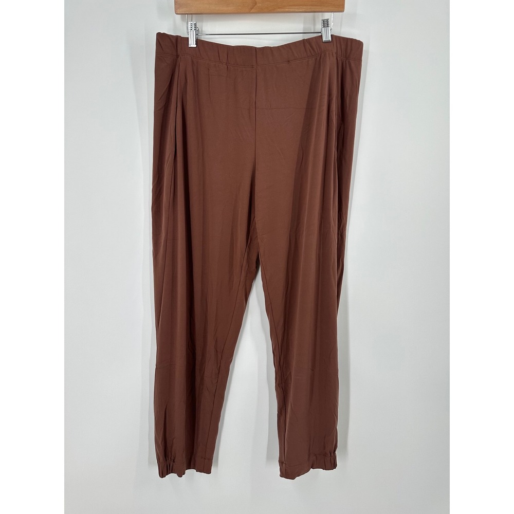 Susan Graver Womens‎ Pants Liquid Knit Jogger Mocha Size Large